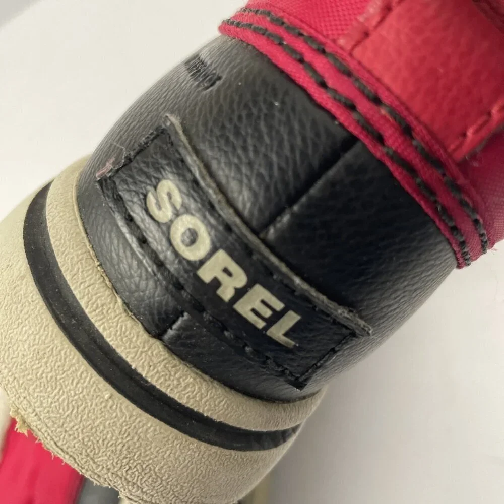Sorel Cozy Carnival Boots Women’s 5 Winter Shearling Mid Calf NL2297-645 Red
